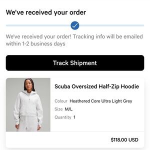 Lululemon Scuba Oversized Half-Zip Hoodie Heathered Core Ultra Light Grey